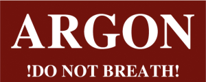 Argon Flaschenbeschriftung